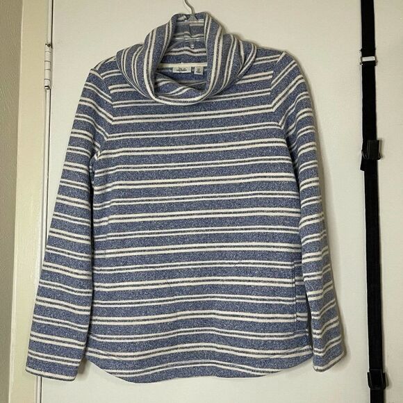 LL bean cowl neck stripe pullover knit sweater - Picture 5 of 7